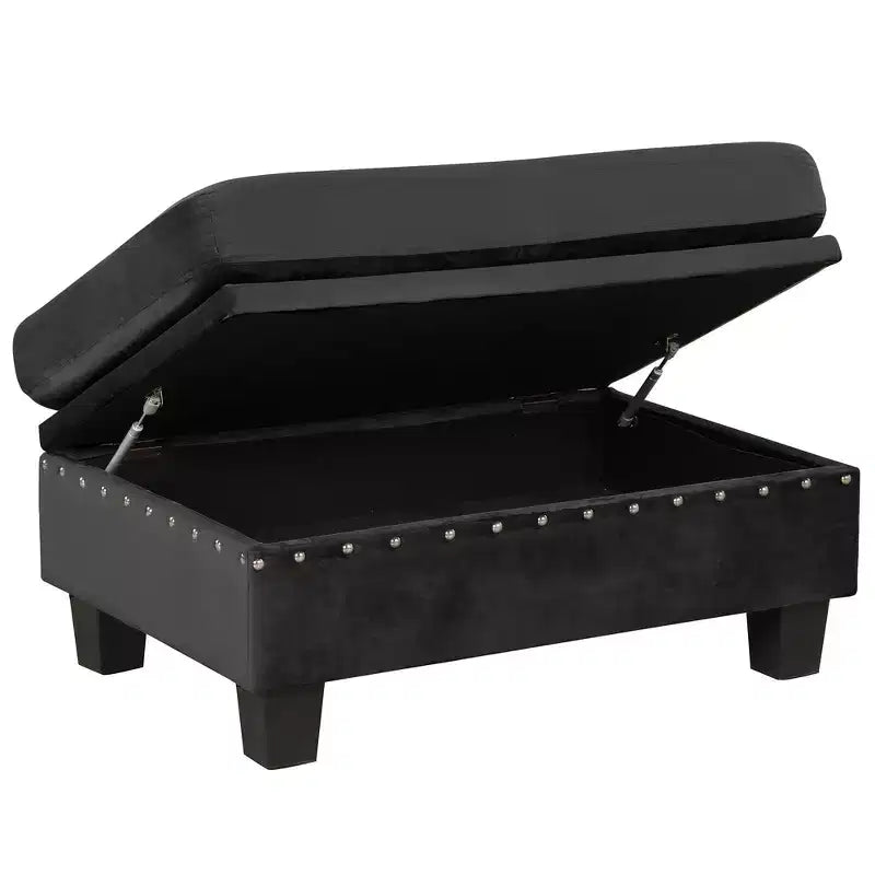 Canapé d'angle moderne en L de 267 cm avec pouf de rangement et 2 oreillers