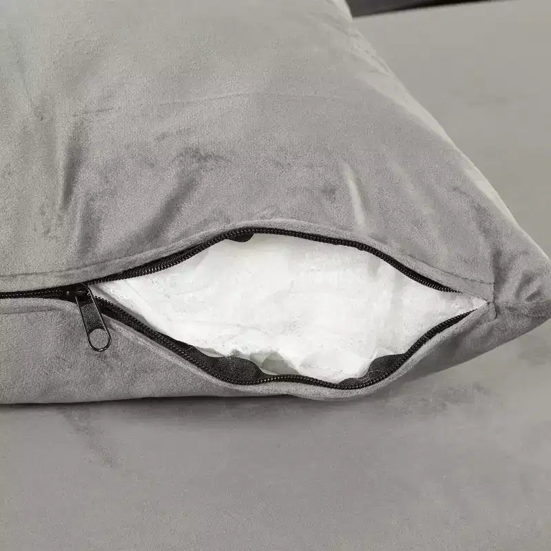 Canapé d'angle moderne en L de 267 cm avec pouf de rangement et 2 oreillers