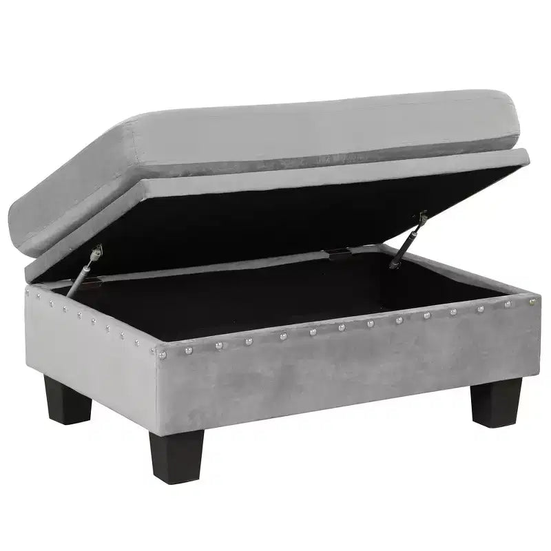 Canapé d'angle moderne en L de 267 cm avec pouf de rangement et 2 oreillers