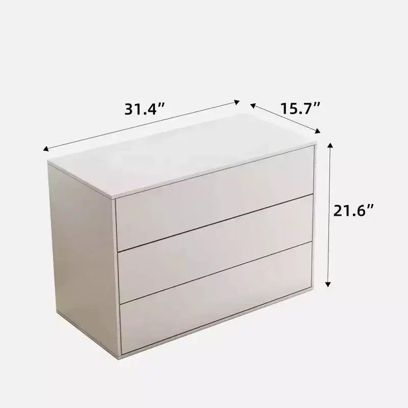 Table de chevet moderne à 3 tiroirs, meuble de rangement de 80 cm pour chambre et salon