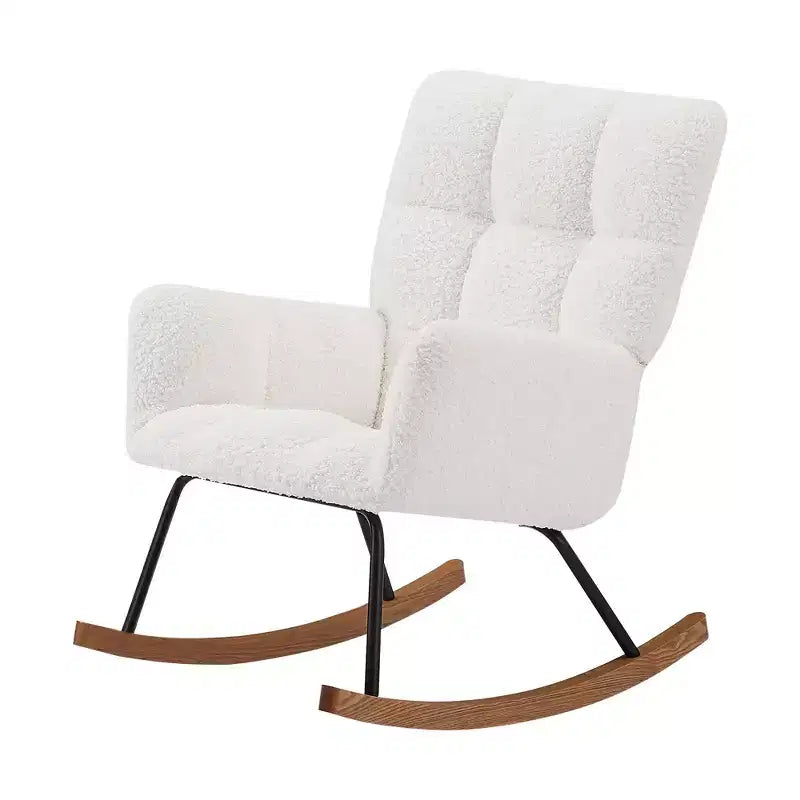 Fauteuil à bascule planeur moderne à dossier haut pour salon, bureau et allaitement