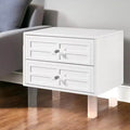 Table d'appoint de 24 po en bois clair et acrylique avec deux tiroirs