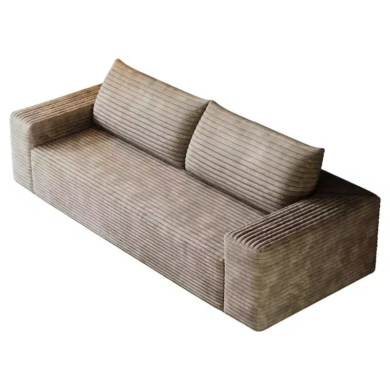 Canapé Loveseat 2 places en velours côtelé, 160 cm, profondeur d'assise, aucun assemblage requis, couleur camel