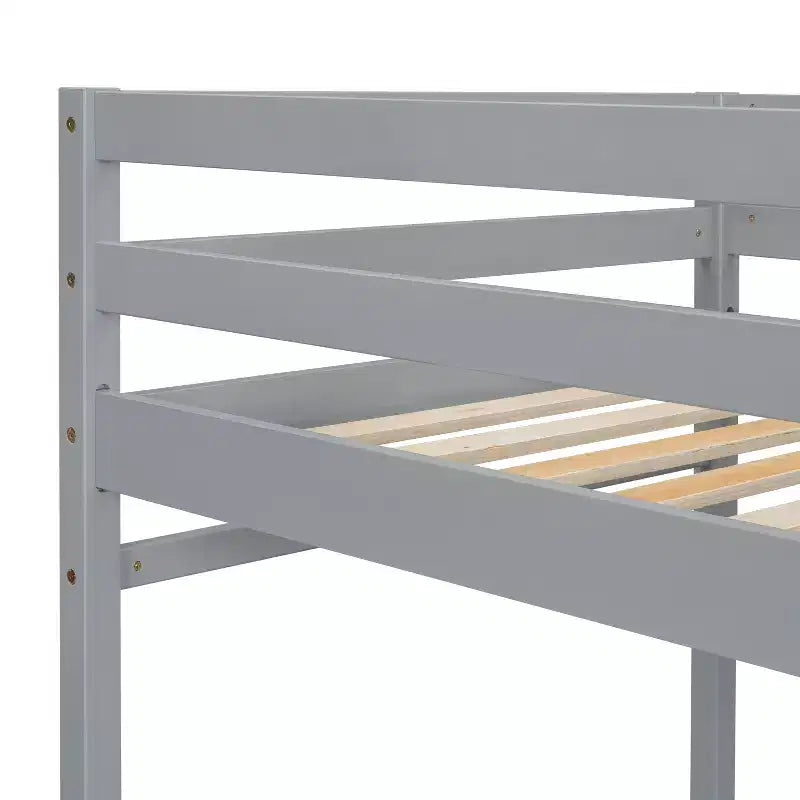 Lit mezzanine superposé avec échelle et plateforme, gris