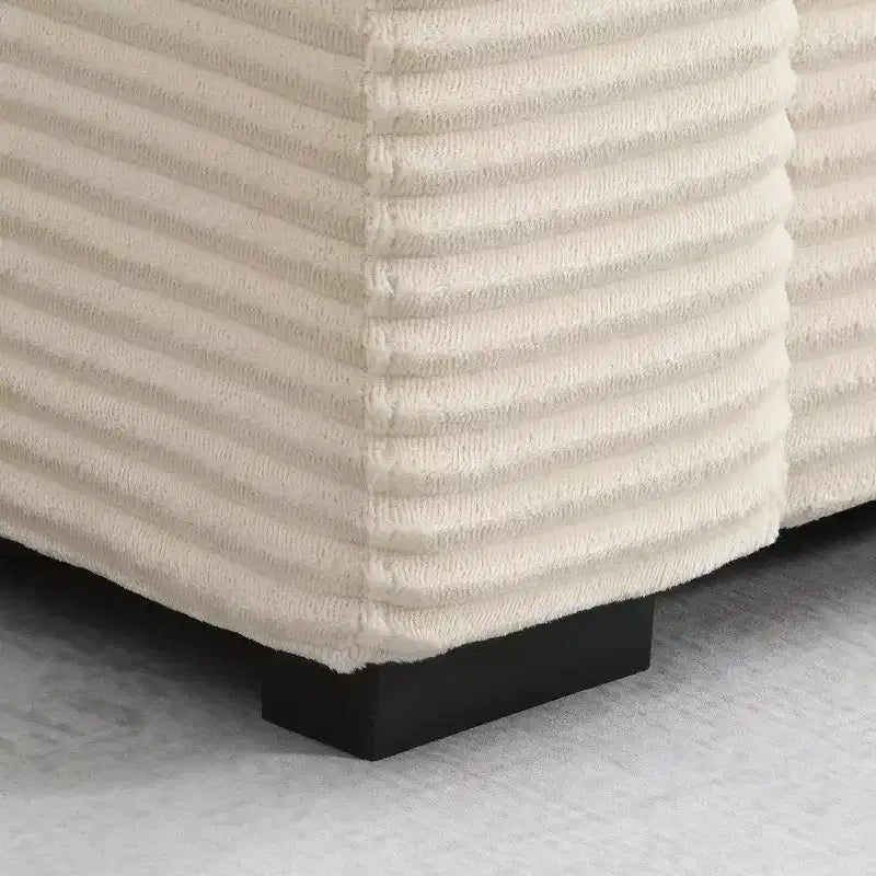 Canapé d'angle modulable surdimensionné avec rangement dans l'accoudoir et chargeur USB