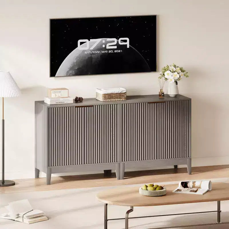 Buffet de salle à manger 80 cm avec portes et étagère réglable, meuble en bois moderne pour café, salon, salle à manger, cuisine, entrée