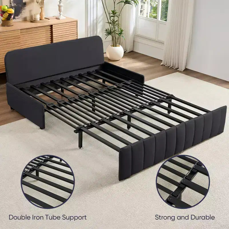 Canapé-lit convertible 3-en-1 de 157 cm avec méridienne
