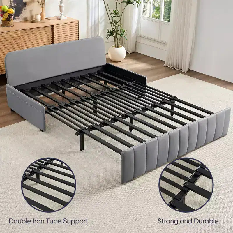 Canapé-lit convertible 3-en-1 de 157 cm avec méridienne