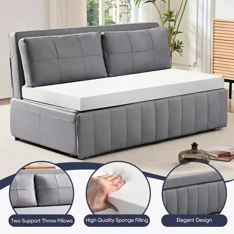 Canapé-lit convertible 3-en-1 de 157 cm avec méridienne