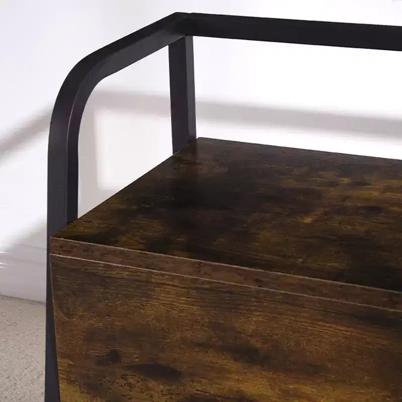 Banc d'entrée, banc à chaussures rétro en bois de 33 po avec boîte de rangement, porte-chaussures pour entrée, chambre, couloir, supporte 240 lb