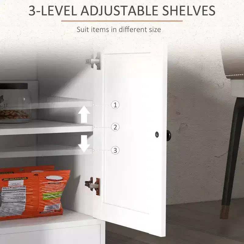 Buffet de salle à manger/cuisine de style rustique avec 4 portes et 2 tiroirs