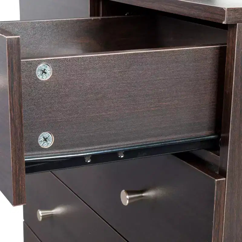Commode à 7 tiroirs en panneaux de particules gris de 66 cm de large