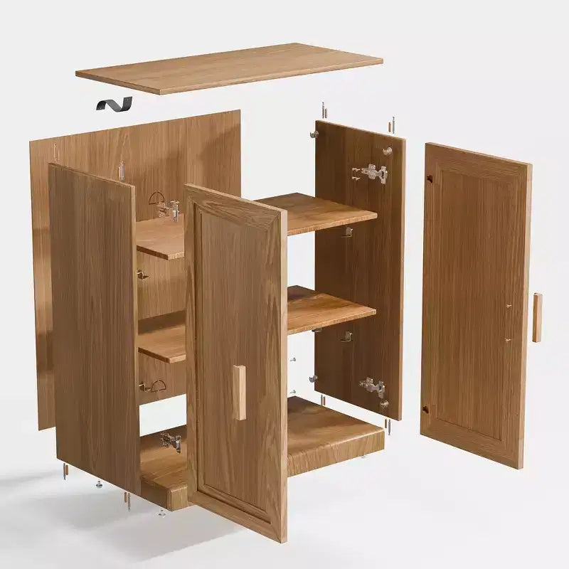 Meuble de Rangement Autonome en Bois pour la Maison, le Bureau et les Petits Espaces, Marron