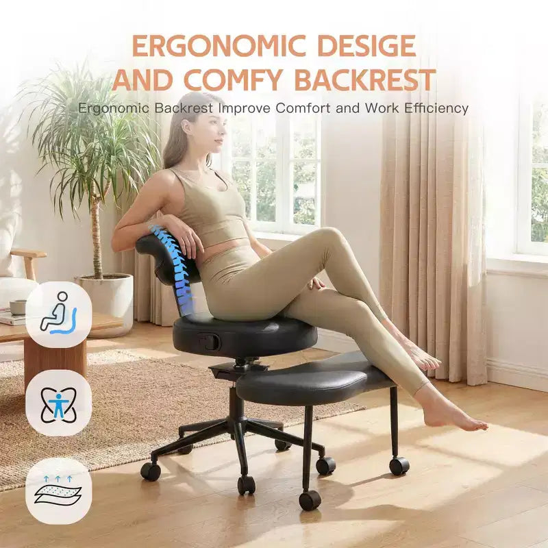 Chaise de bureau ergonomique pour s'asseoir en tailleur, chaise de méditation pivotante à 360°, chaises de bureau à genoux réglables en hauteur, pour la maison