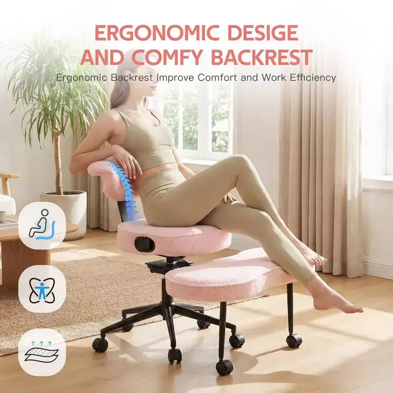 Chaise de bureau ergonomique pour s'asseoir en tailleur, chaise de méditation pivotante à 360°, chaises de bureau à genoux réglables en hauteur, pour la maison