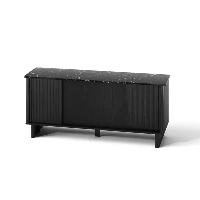 Meuble TV mi-siècle de 147 cm avec portes coulissantes pour téléviseurs de 45 à 65 pouces