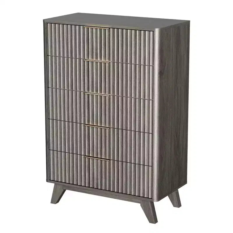 Commode 5 tiroirs Grille en panneau de particules, 30 po de large