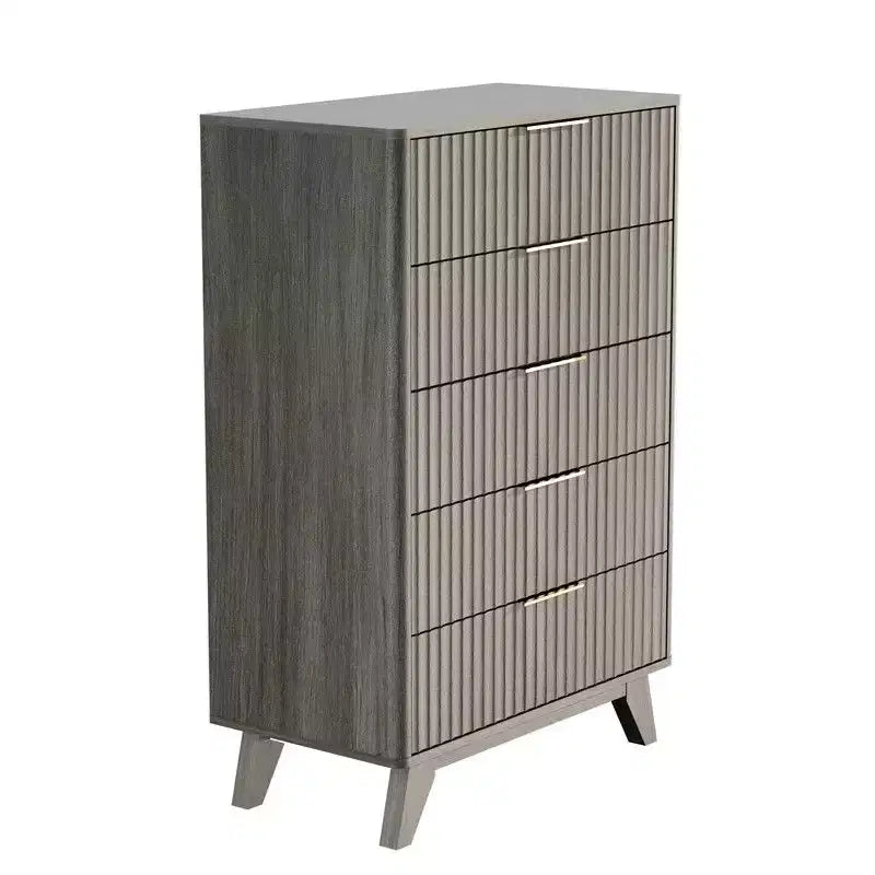 Commode 5 tiroirs Grille en panneau de particules, 30 po de large