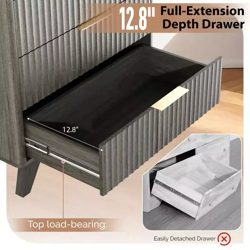 Commode 5 tiroirs Grille en panneau de particules, 30 po de large