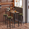 Table de pub hauteur bar 39x16x35,5, Table de cocktail ou de salle à manger moderne avec cadre en métal et plateau en bois industriel
