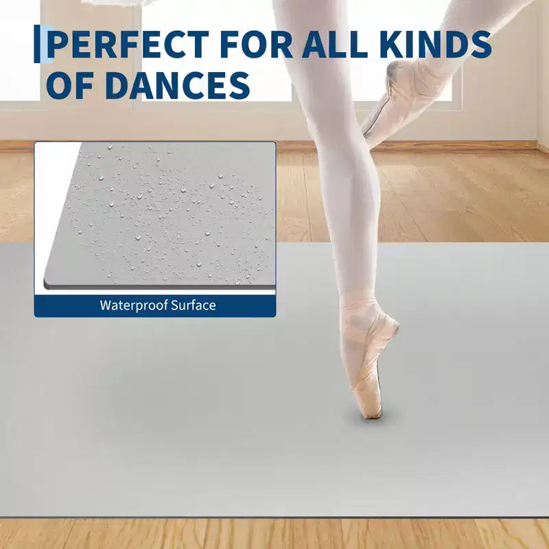 Tapis de danse portable en PVC de 4'x6', tapis de danse antidérapant de 5 mm d'épaisseur résistant aux rayures pour le ballet, le jazz, les claquettes, le yoga, le Pilates et l'exercice à domicile