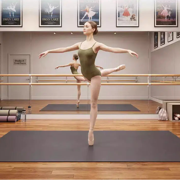 Tapis de danse portable en PVC de 4'x6', tapis de danse antidérapant de 5 mm d'épaisseur résistant aux rayures pour le ballet, le jazz, les claquettes, le yoga, le Pilates et l'exercice à domicile