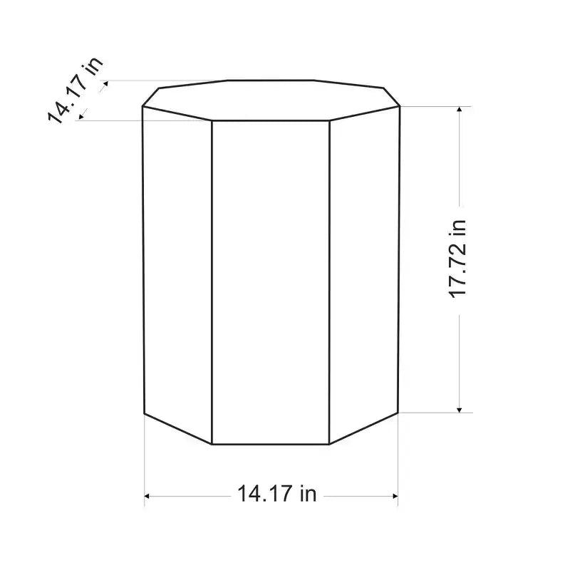Table d'appoint hexagonale en céramique, blanc cassé naturel, aucun assemblage requis