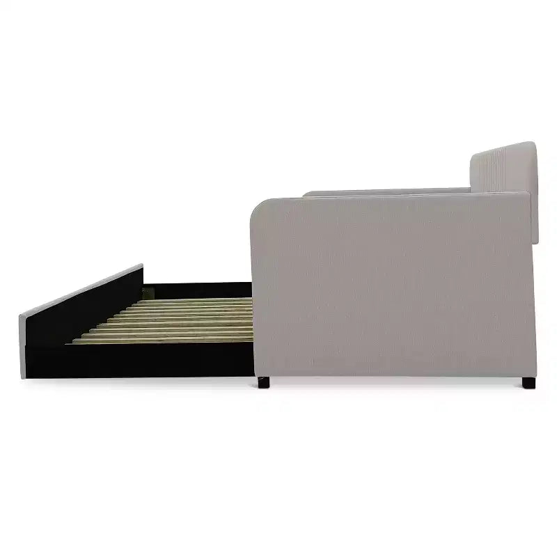 Twin Upholstered Daybed with Trundle Storage Drawer, No Box Spring Needed