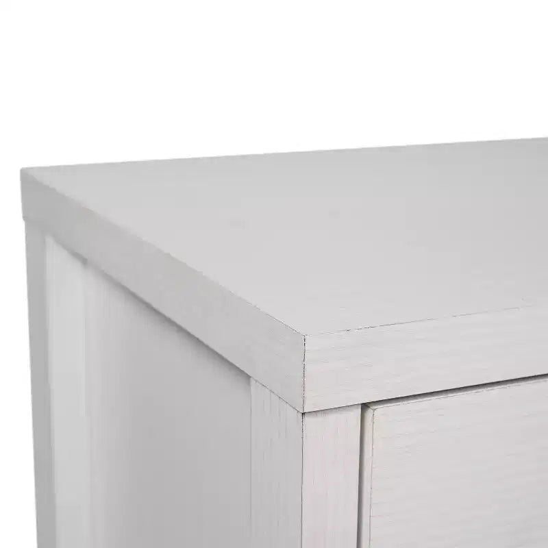 Bahut à 3 tiroirs en bois composite avec portes en verre trempé