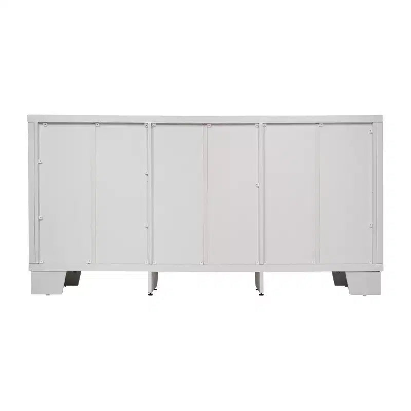 Bahut à 3 tiroirs en bois composite avec portes en verre trempé