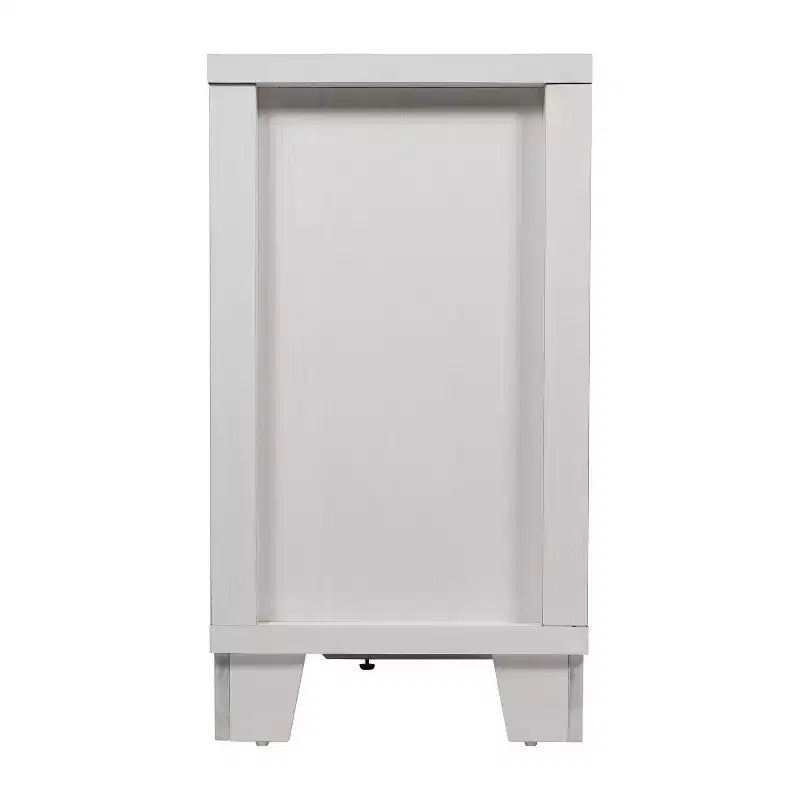 Bahut à 3 tiroirs en bois composite avec portes en verre trempé