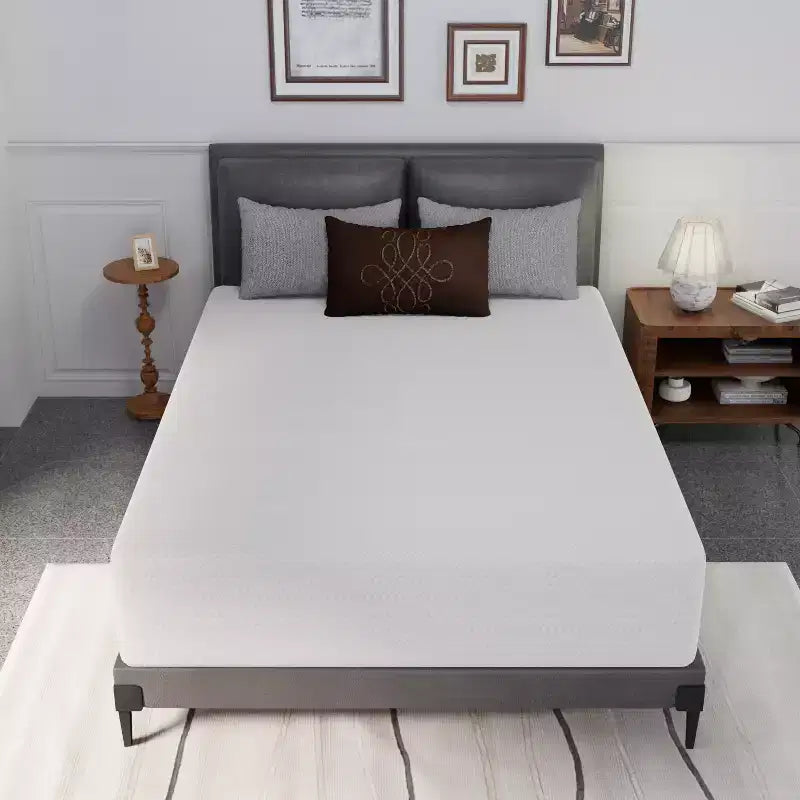 Matelas en mousse à mémoire de forme 30,5 cm au thé vert, infusion de gel rafraîchissant, sans fibre de verre, CertiPUR-US, blanc