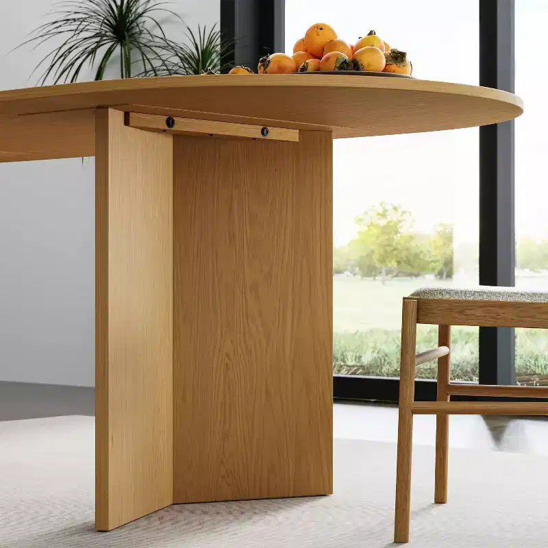 Table de salle à manger ovale de 170 cm, table de cuisine moderne en bois pour 6 personnes