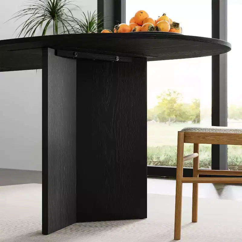 Table de salle à manger ovale de 170 cm, table de cuisine moderne en bois pour 6 personnes