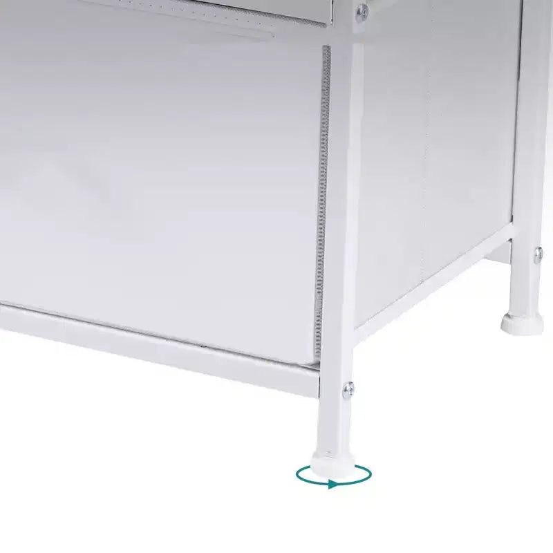 Commode à 5 tiroirs en tissu, table de chevet avec structure métallique